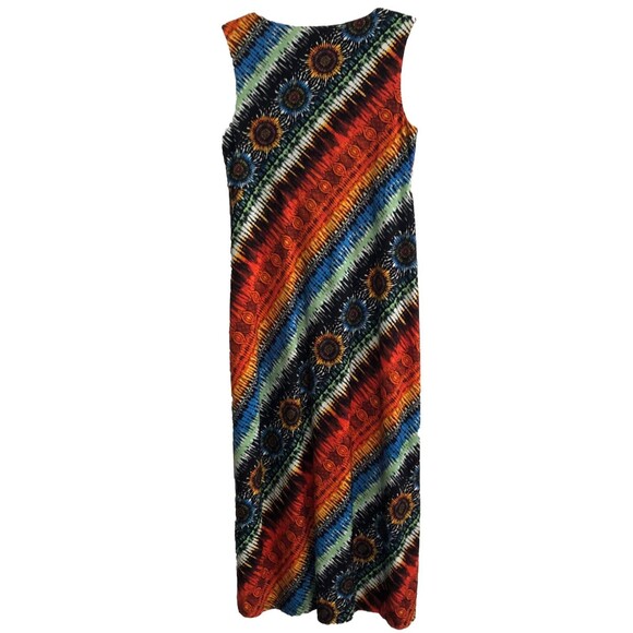 Chicos Sunflower Maxi Dress Womens 2 Large Sleeveless Empire Waist Boho Artsy - Picture 6 of 12